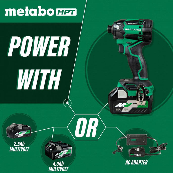 Metabo HPT 36V Multi-Volt Triple Hammer BOLT Impact Driver Cordless Kit