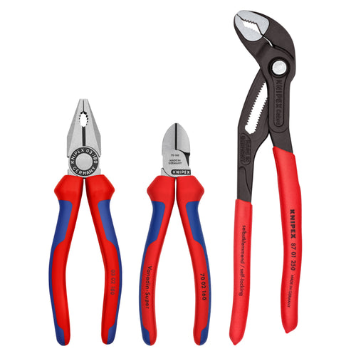 KNIPEX 3-Piece Combination, Diagonal, Cobra Set