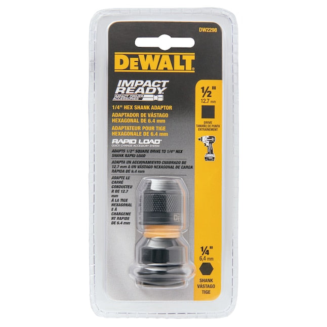 DEWALT DW2298 1/2" Square to 1/4" Hex Rapid Load Adapter