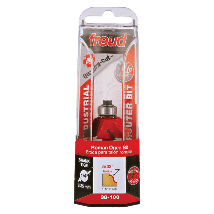 Freud 38-100 1-1/16" Diameter Roman Ogee Bit with 1/4" Shank