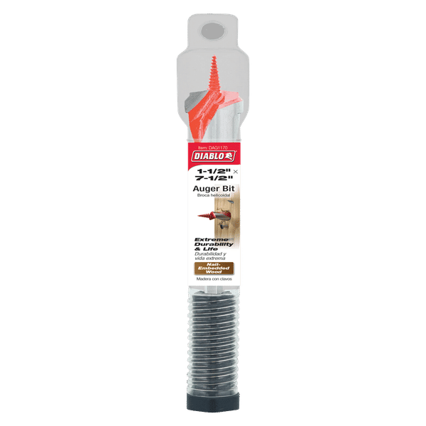 Diablo DAG1170 1-1/2" x 7-1/2" Auger Bit for Wood & Nail-Embedded Wood
