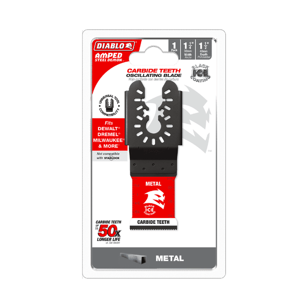 Diablo DOU125CF 1-1/4" AMPED Steel Demon Universal Fit Carbide Teeth Oscillating Blade for Metal