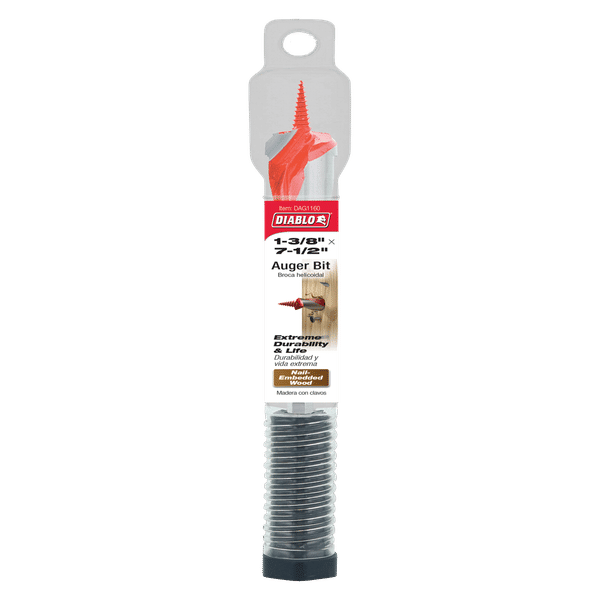 Diablo DAG1160 1-3/8" x 7-1/2" Auger Bit for Wood & Nail-Embedded Wood