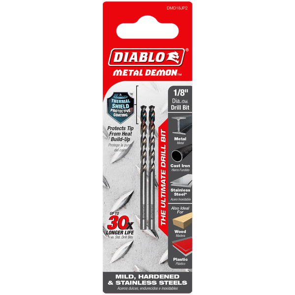 Diablo DMD18JB 1/8" Metal Demon Drill Bit for Mild, Hardened and Stainless Steels