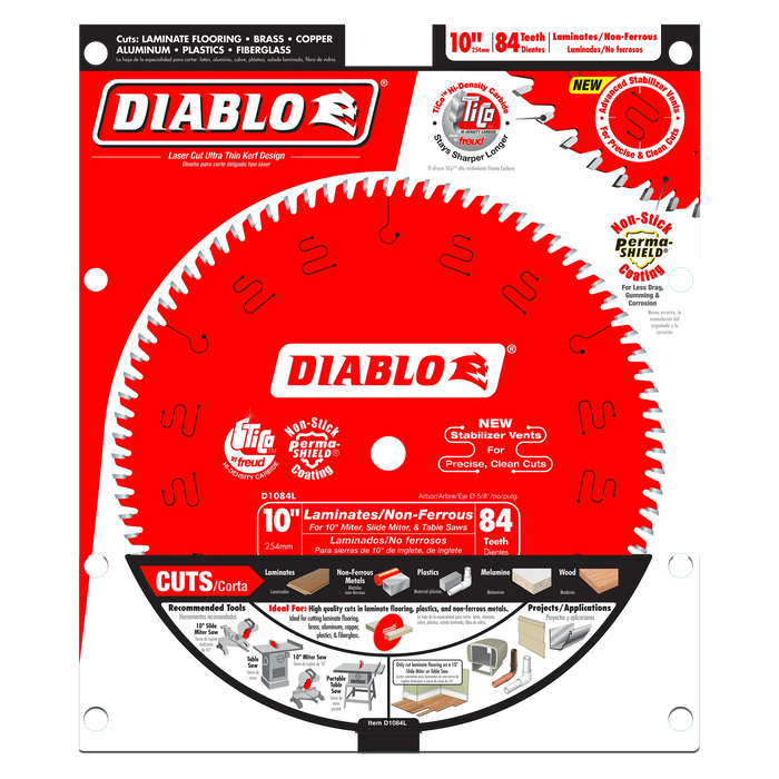 Diablo 10" x 84-Teeth Saw Blade for Laminates & Non-Ferrous Metal