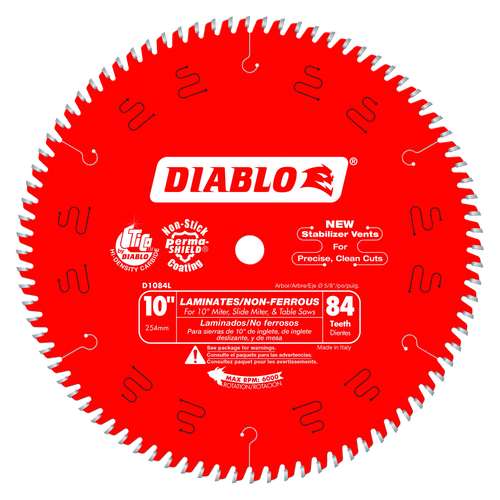 Diablo 10" x 84-Teeth Saw Blade for Laminates & Non-Ferrous Metal
