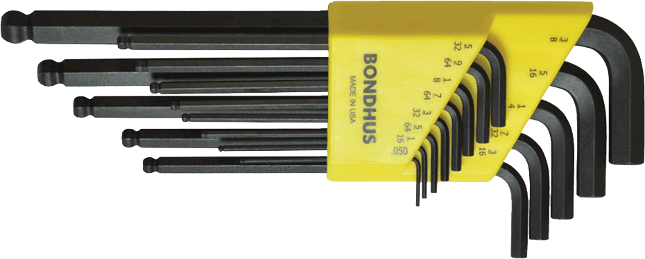 Bondhus 15709 5/32" Ball End Tip Hex Key L-Wrench with ProGuard Finish, Long Arm