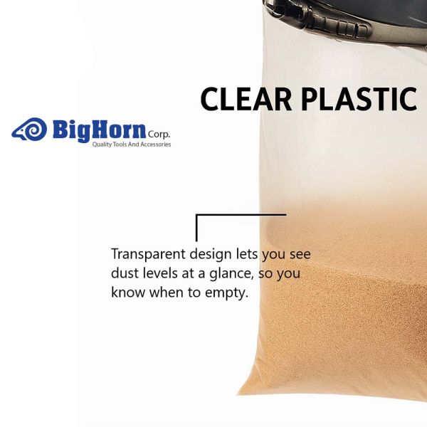 Big Horn 11778 Disposable Clear Plastic Dust Bags For Older Small 14-Inch Units (Pack of 5)