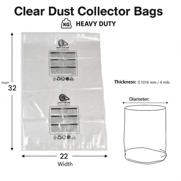 Big Horn 11778 Disposable Clear Plastic Dust Bags For Older Small 14-Inch Units (Pack of 5)