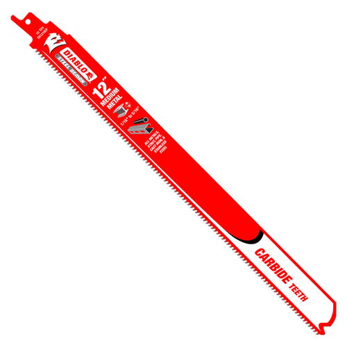 Diablo DS1210CF 12" Steel Demon Carbide Recip Blades for Medium Metal Cutting, 10 TPI