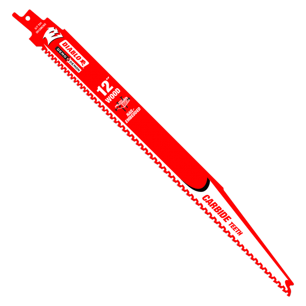 Diablo DS1206CWS Demo Demon Carbide Teeth Reciprocating Saw Blade for Nail-Embedded Wood, 5/7 TPI, 12"