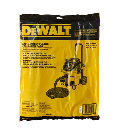 DEWALT DWV9400 Disposable Plastic Liner (5 Pack) for DEWALT Dust Extractors