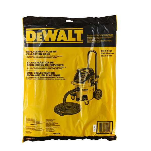 DEWALT DWV9400 Disposable Plastic Liner (5 Pack) for DEWALT Dust Extractors