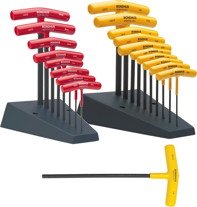 Bondhus 13389 Set 8 Graduated Length Hex T-Handles 2 - 10mm with Stand