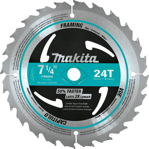 Makita A-94839 7‑1/4" 24T Carbide‑Tipped Circular Saw Blade, Framing