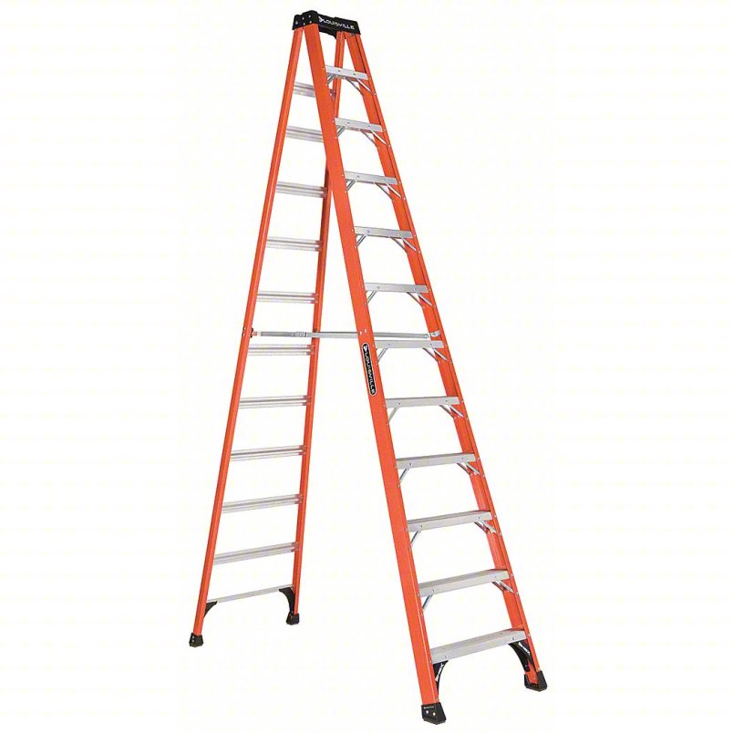 Capa Ladder LOUISVILLE Stepladder: 12 ft Ladder Size, Fiberglass, 375 lb Load Capa ...
