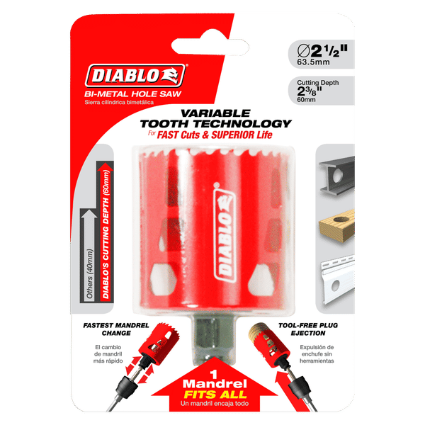 Diablo DHS2500 2-1/2 in. Bi-Metal Hole Saw with 2-3/8 in. Cutting Depth