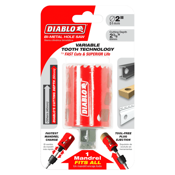 Diablo DHS2000 2 in. Bi-Metal Hole Saw with 2-3/8 in. Cutting Depth