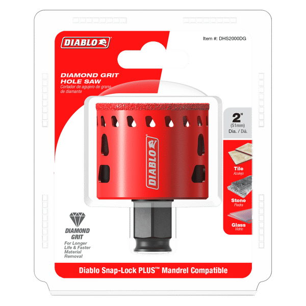 Diablo DHS2000DG 2" Diamond-Grit Hole Saw for Tile, Stone and Glass