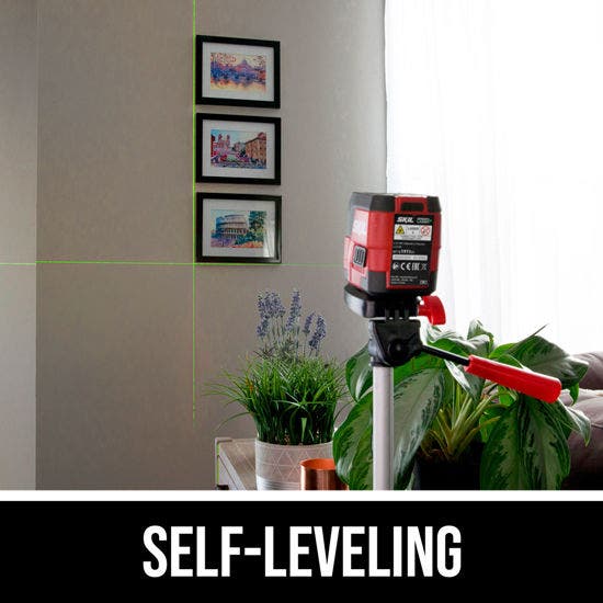 SKIL Self-Leveling Green Cross Line Laser Level with Clamp