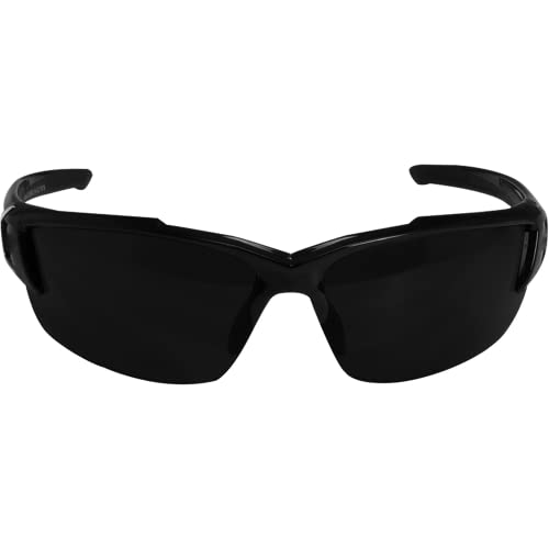 Edge SDK116-G2 Khor G2 Wrap-Around Safety Glasses, Anti-Scratch, Non-Slip, UV 400, Military Grade, ANSI/ISEA & MCEPS Compliant, 5.04" Wide, Black Frame/Smoke Lens