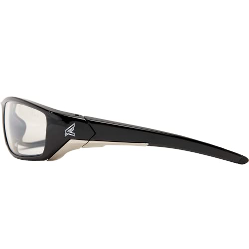 Edge SR111AR Reclus Wrap-Around Safety Glasses, Anti-Scratch, Non-Slip, UV 400, Military Grade, ANSI/ISEA & MCEPS Compliant, 5.04" Wide, Black Frame/Anti-Reflective Clear Lens, One Size