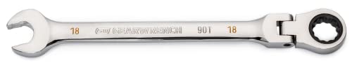 GEARWRENCH 18mm 4 Degree Swing Arch 12 Point Flex Head Ratcheting Combination Wrench - 86718