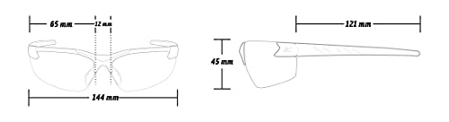 EDGE DZ111VS-G2 Zorge G2 Wrap-Around Anti-Fog/Vapor Shield Safety Glasses, Anti-Scratch, Non-Slip, UV 400, Military Grade, ANSI/ISEA & MCEPS Compliant, 5.04" Wide, Black Frame/Clear Lens