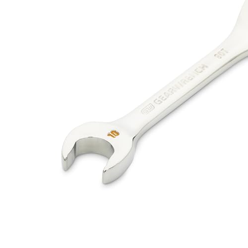 GEARWRENCH 10mm 90-Tooth 12 Point Stubby Combination Ratcheting Wrench | 86840