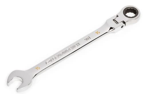 GEARWRENCH 15mm 4 Degree Swing Arch 12 Point Flex Head Ratcheting Combination Wrench - 86715