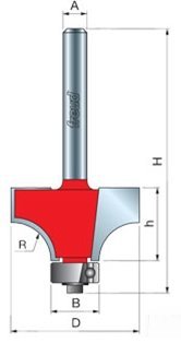 Freud 34-126 1/2" Quadra-Cut Radius Rounding Over Bit