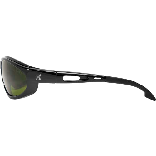 Edge SW11-IR3 Dakura Wrap-Around Safety Glasses, Anti-Scratch, Non-Slip, UV 400, Military Grade, ANSI/ISEA & MCEPS Compliant, 5.04" Wide, Black Frame / IR3 Light Welding Lens