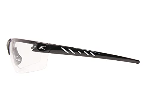 EDGE DZ111VS-G2 Zorge G2 Wrap-Around Anti-Fog/Vapor Shield Safety Glasses, Anti-Scratch, Non-Slip, UV 400, Military Grade, ANSI/ISEA & MCEPS Compliant, 5.04" Wide, Black Frame/Clear Lens