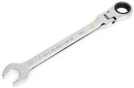 GEARWRENCH (86722) 22mm 4 Degree Swing Arch 12 Point Flex Head Ratcheting Combination Wrench