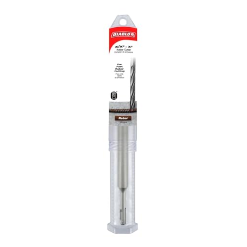 Diablo SDS-Plus Rebar Cutter for Cutting Rebar and Steel in Concrete - 1" Diameter, 12" Length, 5" Working Length - DMAPLRC1070