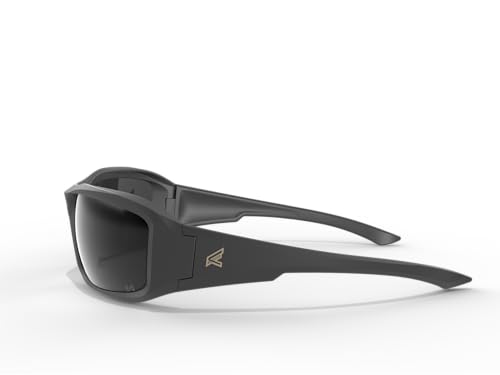 EDGE Brazeau Safety Glasses, Polarized Lenses, Non-Slip, Impact/Scratch Resistant, 99.9% UV Protect, ANSI Z87 Rated (Black Frame, Smoke Vapor Shield)