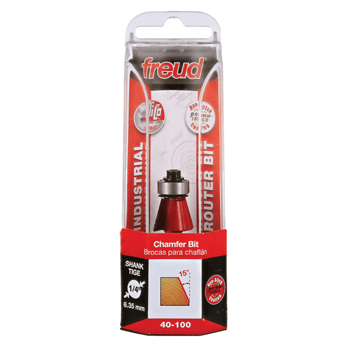 Freud 40-100 23/32" Diameter Chamfer Bit with 1/4" Shank