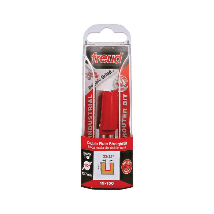 Freud 12-150 23/32" Diameter Straight Router Bit with 1/2" Shank