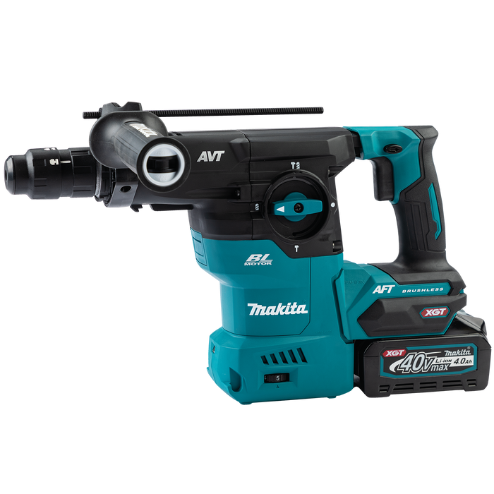 Makita GRH09M1 40V max XGT Brushless Cordless 1‑3/16" SDS‑PLUS AVT Rotary Hammer Kit, with Interchangeable Chuck, AWS Capable (4.0Ah)