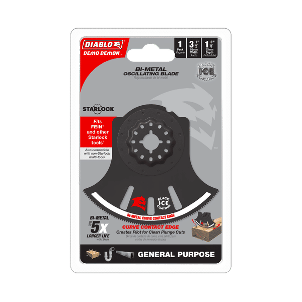Diablo DOS350RBGP 3-1/2" Demo Demon Starlock Bi-Metal Oscillating Blade for General Purpose Cuts