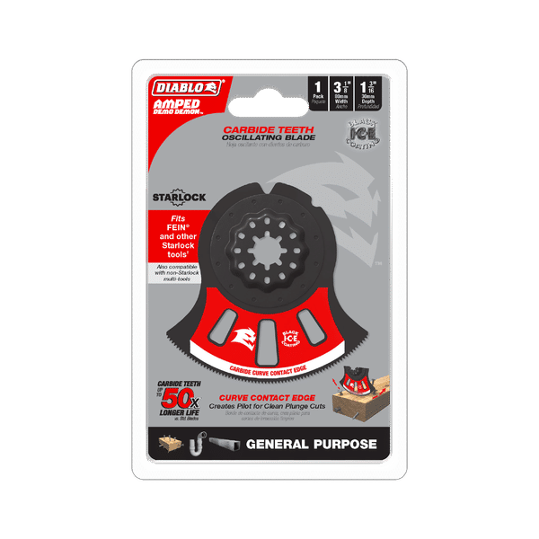 Diablo DOS3125RCGP 3-1/8" AMPED Demo Demon Starlock Carbide Teeth Oscillating Blade for General Purpose Cuts