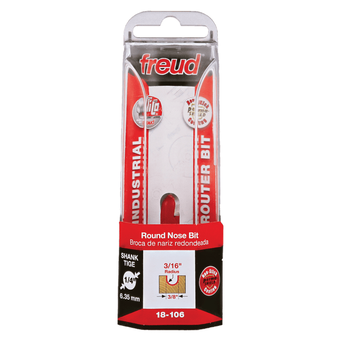 Freud 18-106 3/16" Radius Round Nose Bit with 1/4" Shank