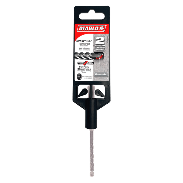 Diablo DMAPL2040 3/16" x 2" x 4" SDS-Plus 2-Cutter Carbide-Tipped Hammer Drill Bit