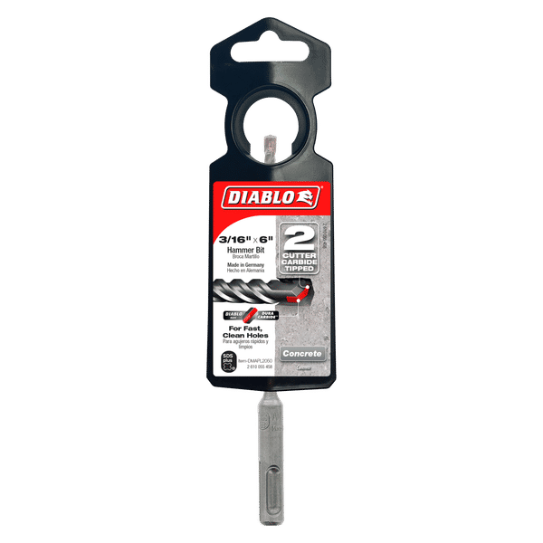 Diablo DMAPL2050 3/16" x 4" x 6" SDS-Plus 2-Cutter Carbide-Tipped Hammer Drill Bit