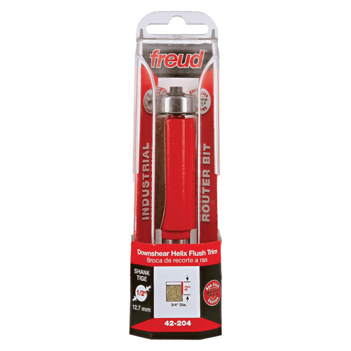 Freud 42-204 3/4" Diameter Downshear Helix Flush Trim Bit with 1/2" Shank