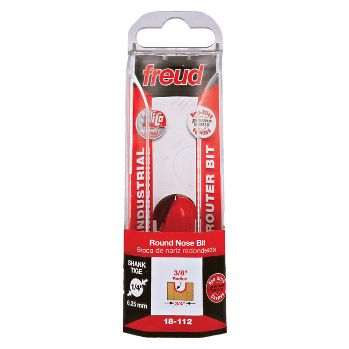Freud 18-112 3/4" Diameter Round Nose Router Bit with 1/4" Shank