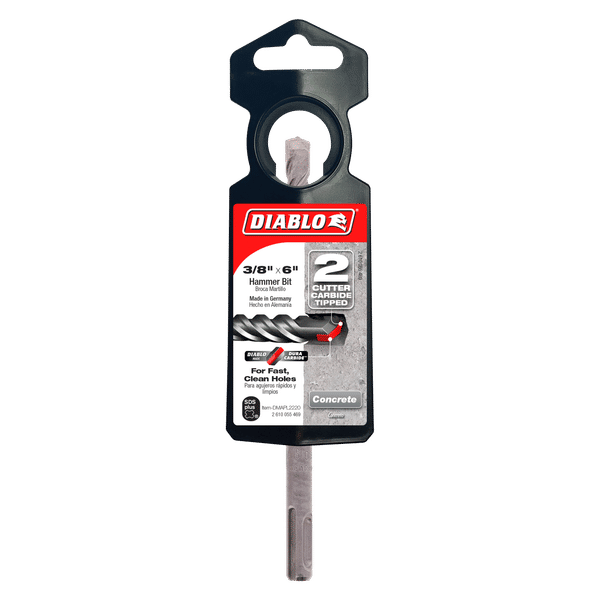 Diablo DMAPL2220 3/8" x 4" x 6" SDS-Plus 2-Cutter Carbide-Tipped Hammer Drill Bit