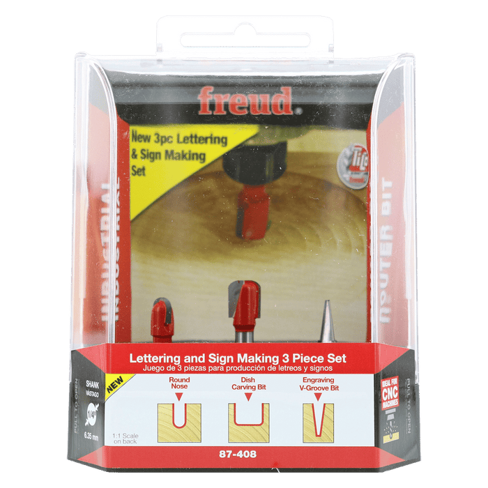 Freud 87-408 3-Piece CNC Lettering & Sign Making Set