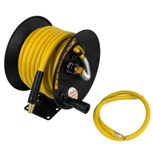 DEWALT DXCM024-0348 3/8" x 50' Manual Hose Reel with Rubber Hose, Yellow