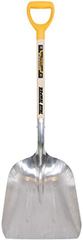 True Temper 2681200 Aluminum Scoop with D-Grip and Hardwood Handle, Silver